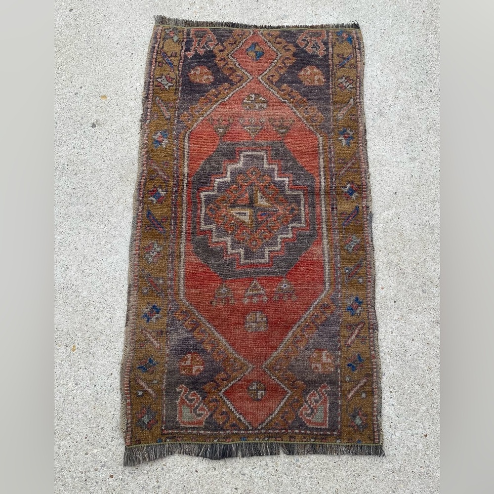 Mini vintage rug - 1'0" X 3’5” purchased from canary lane